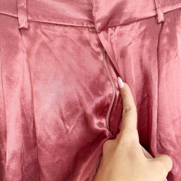 FREE PEOPLE | Roma Rust Satin Look Shorts Cherry Mahogany Women’s Size Small - Picture 5 of 10